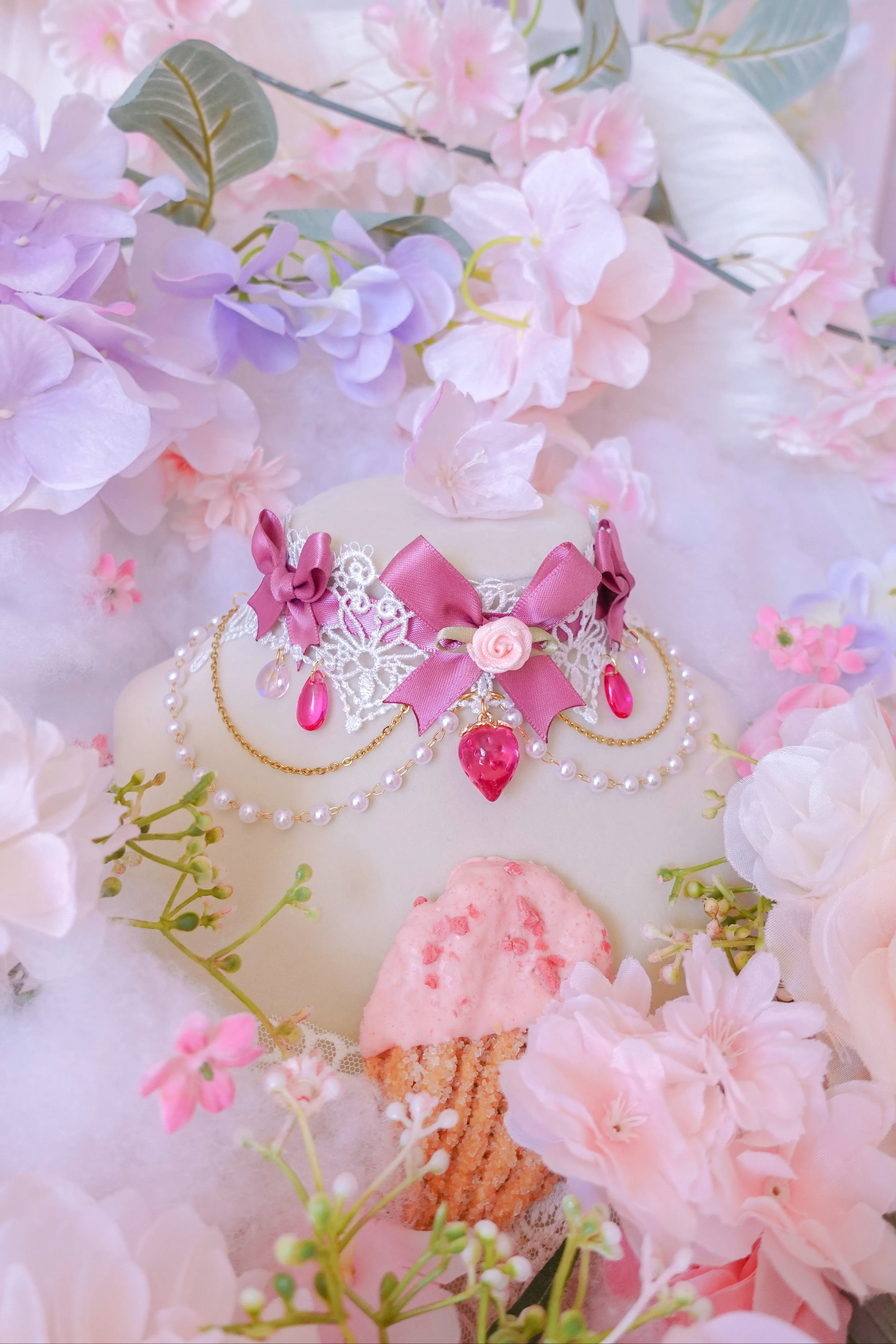 Strawberry Mille-Feuille Choker