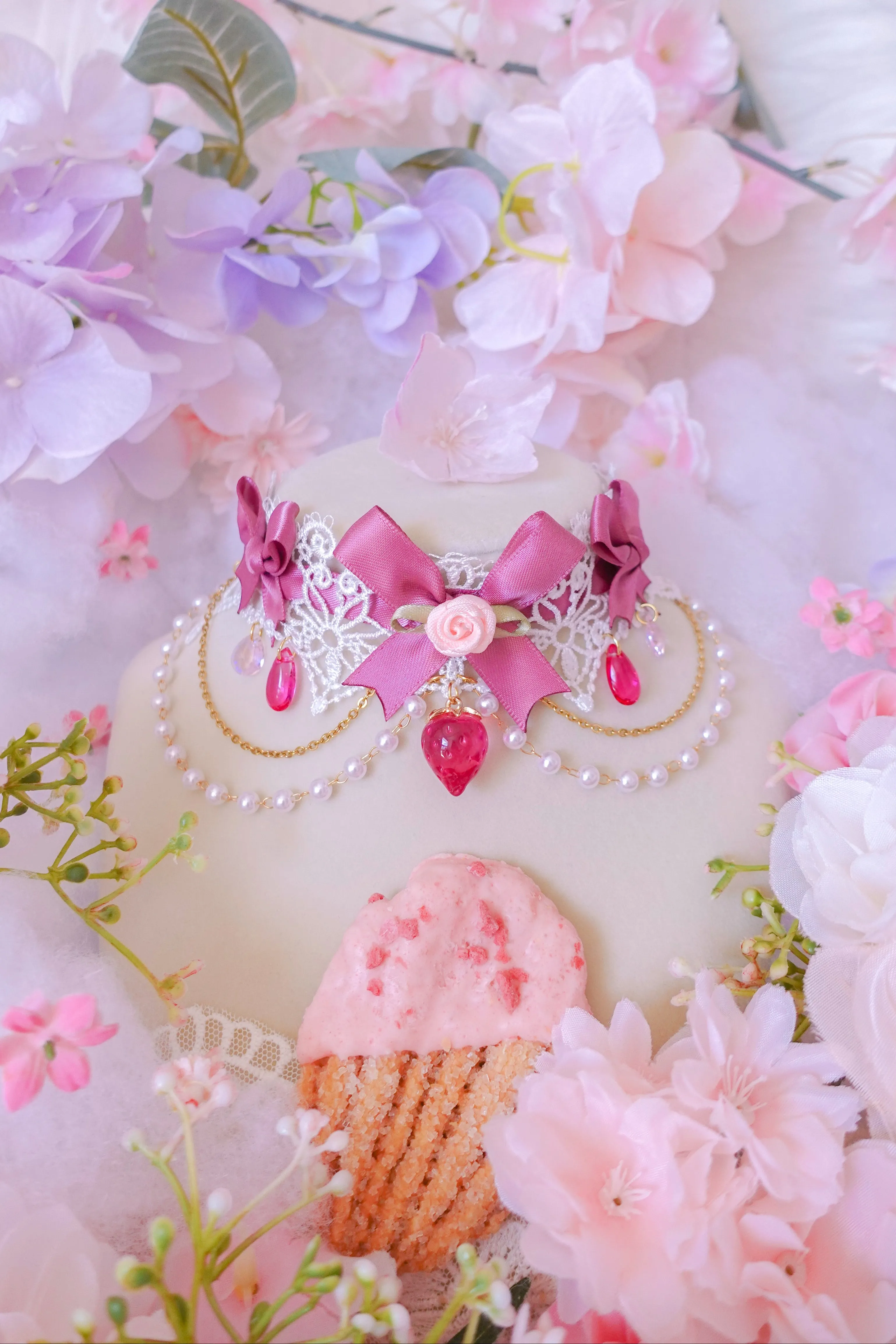 Strawberry Mille-Feuille Choker