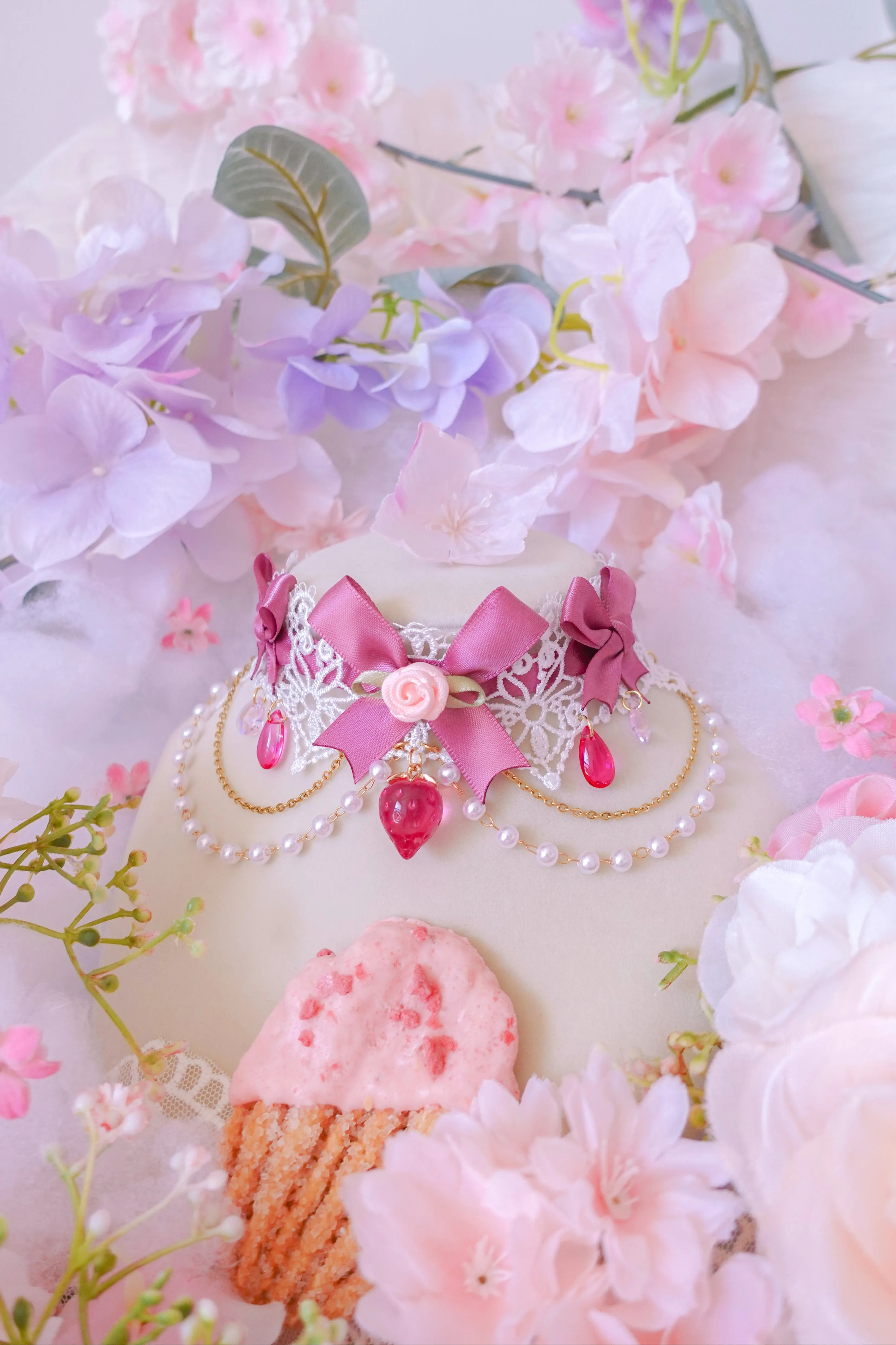 Strawberry Mille-Feuille Choker
