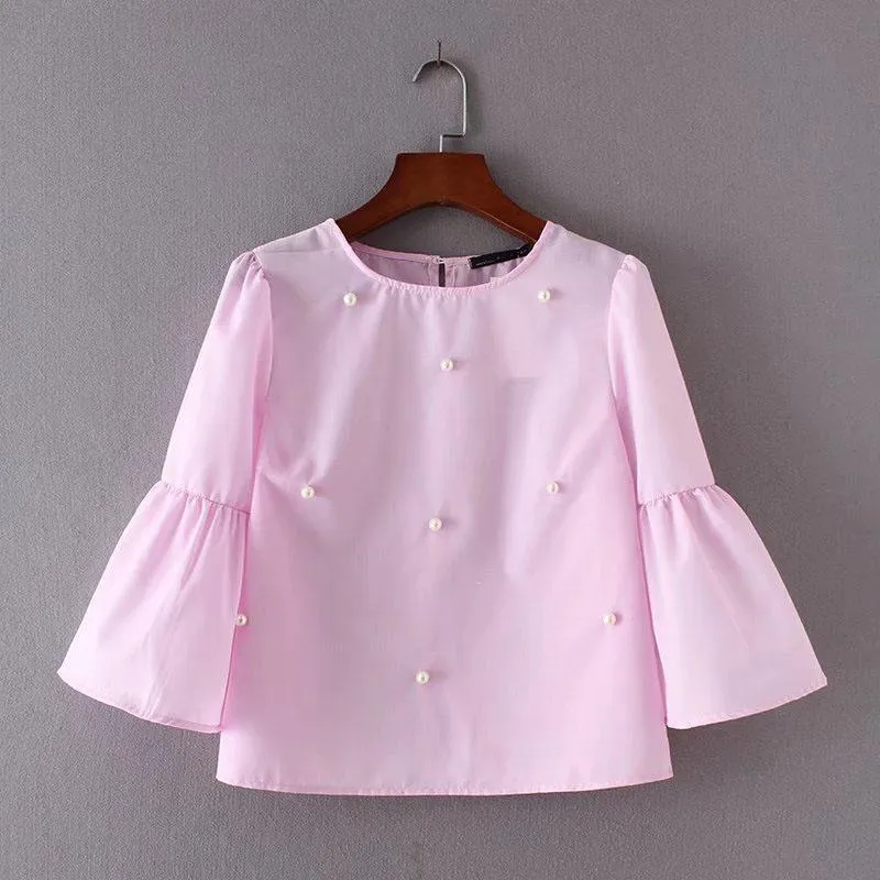 Striped Beading Blouse