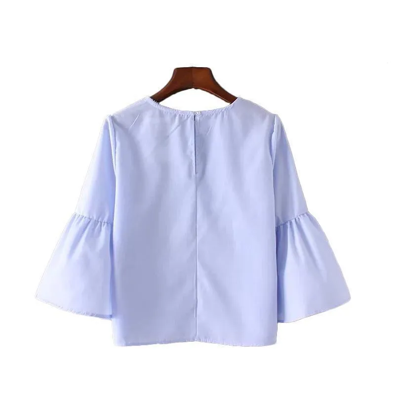 Striped Beading Blouse