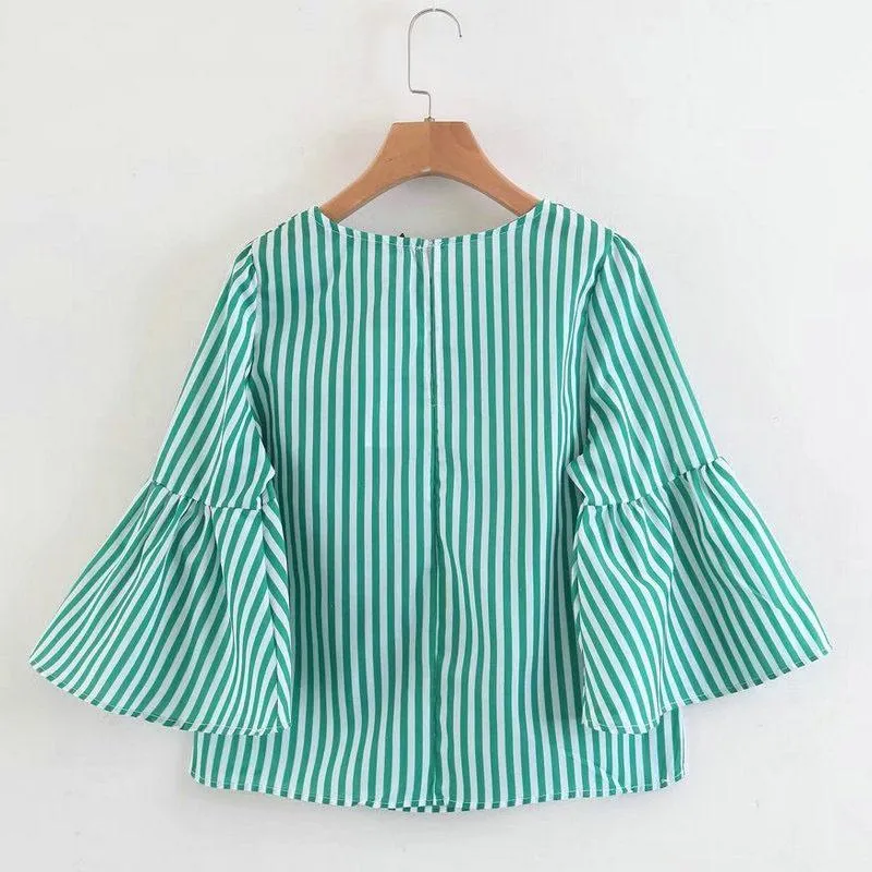 Striped Beading Blouse
