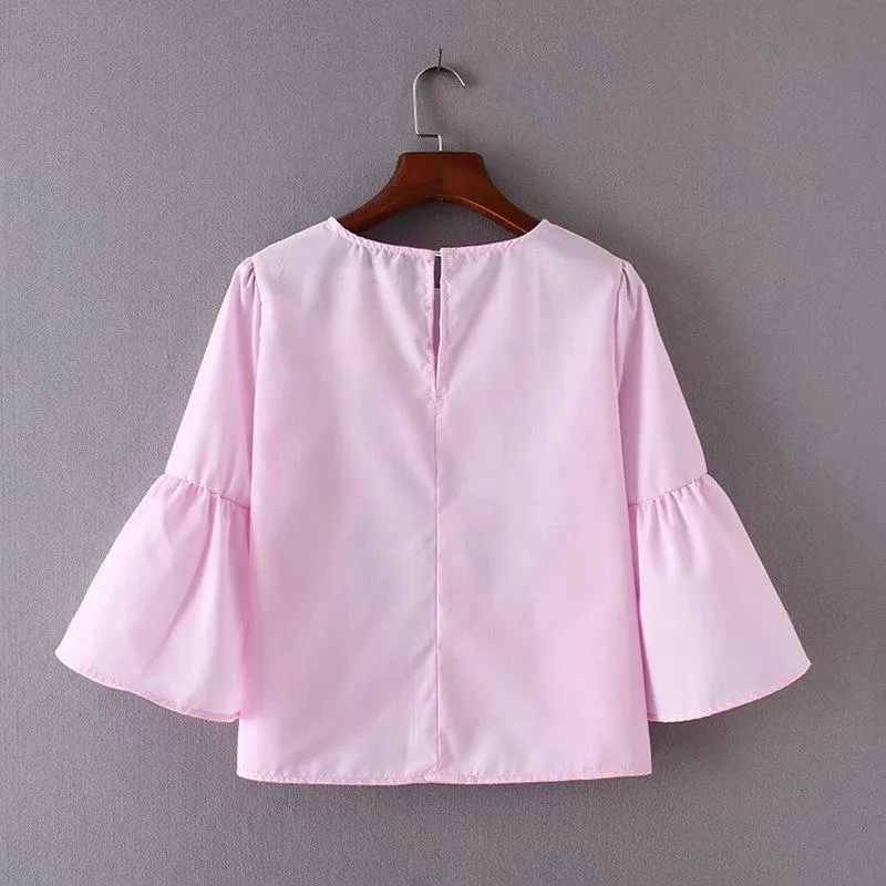 Striped Beading Blouse