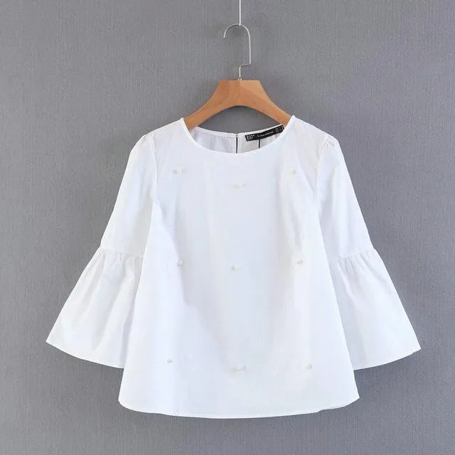 Striped Beading Blouse