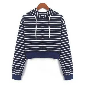 Striped Crop Hoodie
