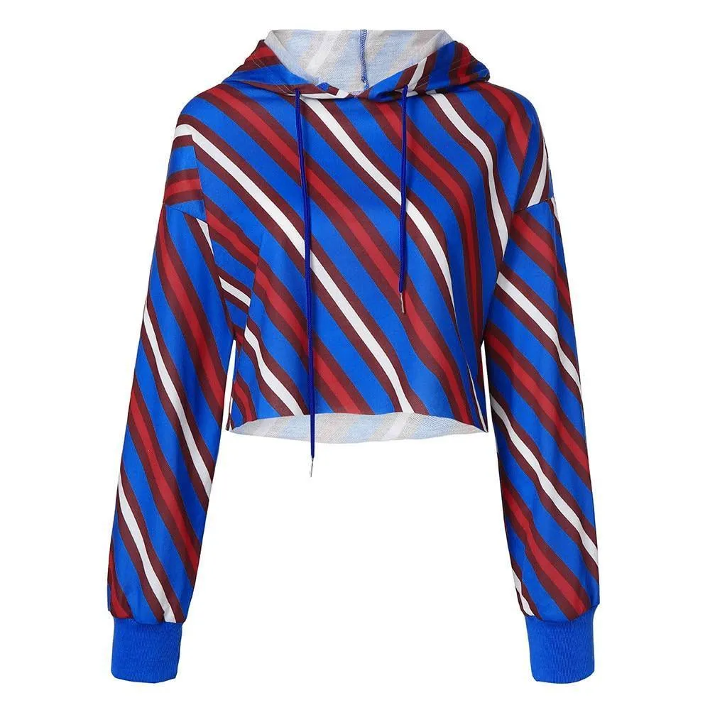 Striped Crop Hoodie