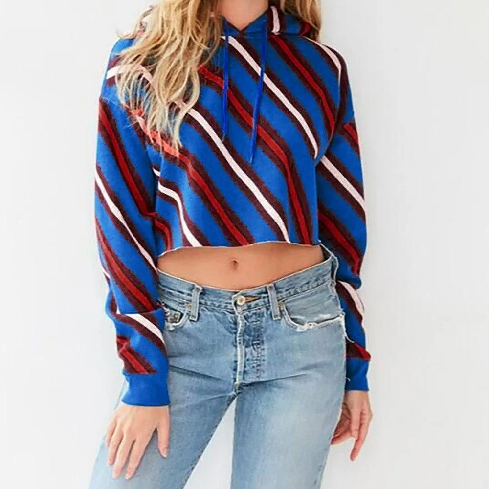 Striped Crop Hoodie