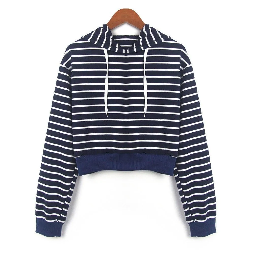 Striped Crop Hoodie