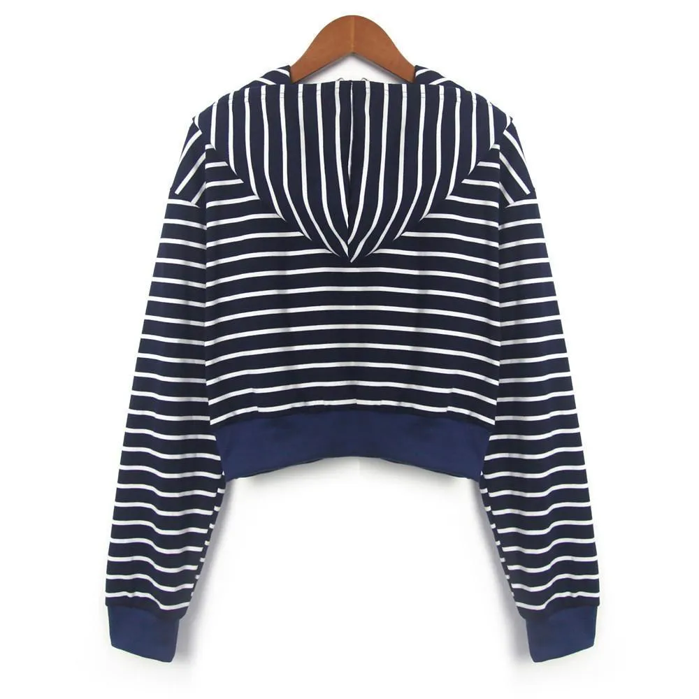 Striped Crop Hoodie