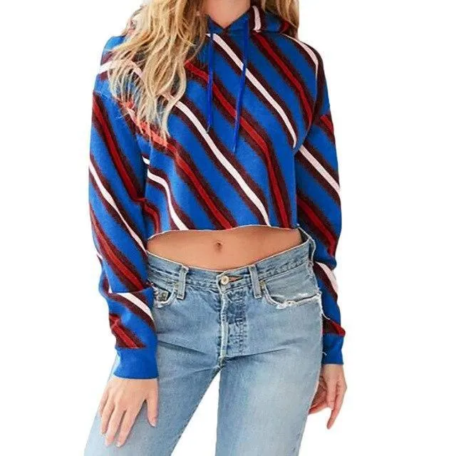 Striped Crop Hoodie