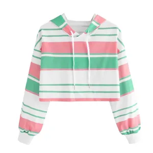 Striped Crop Hoodie
