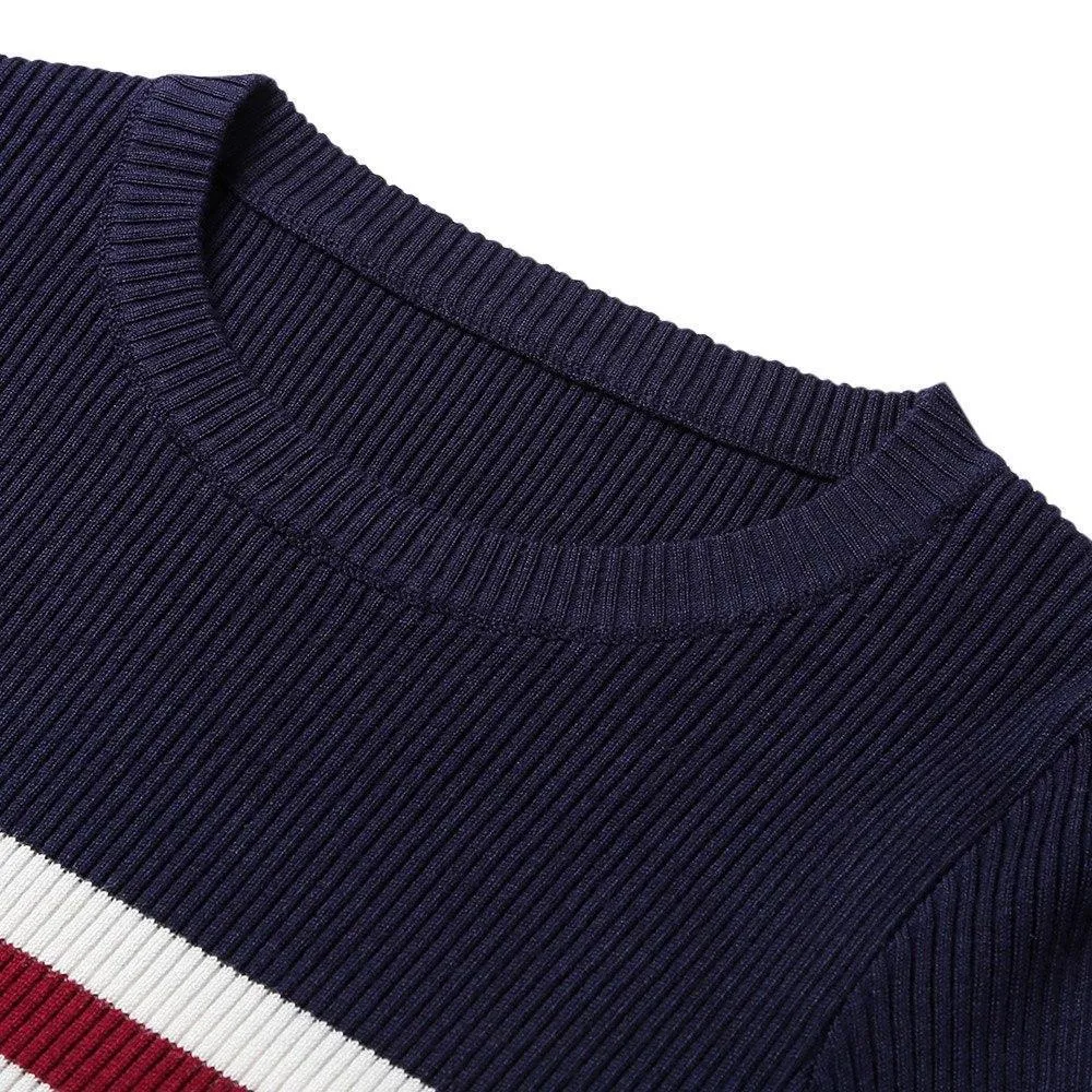 Striped Crop Knitted Sweater