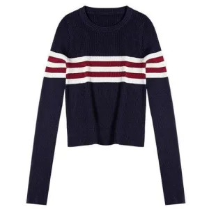 Striped Crop Knitted Sweater