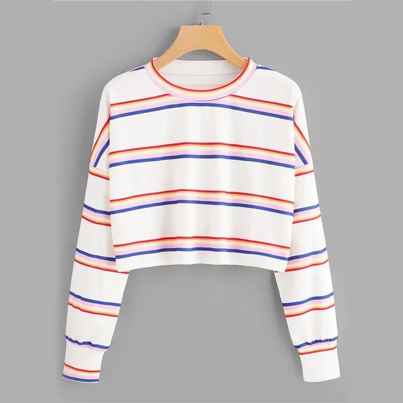 Striped Crop Sweatshirt