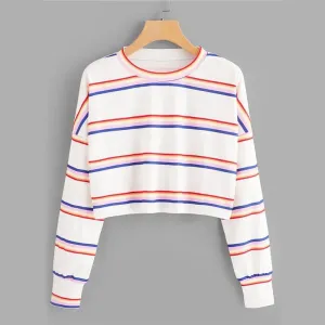 Striped Crop Sweatshirt
