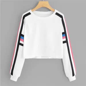 Striped Crop Sweatshirt