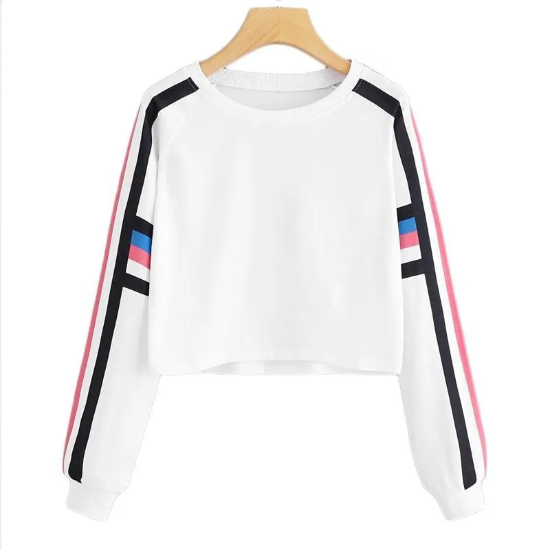 Striped Crop Sweatshirt
