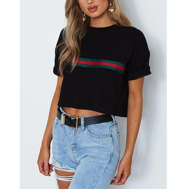 Striped Crop T-Shirt