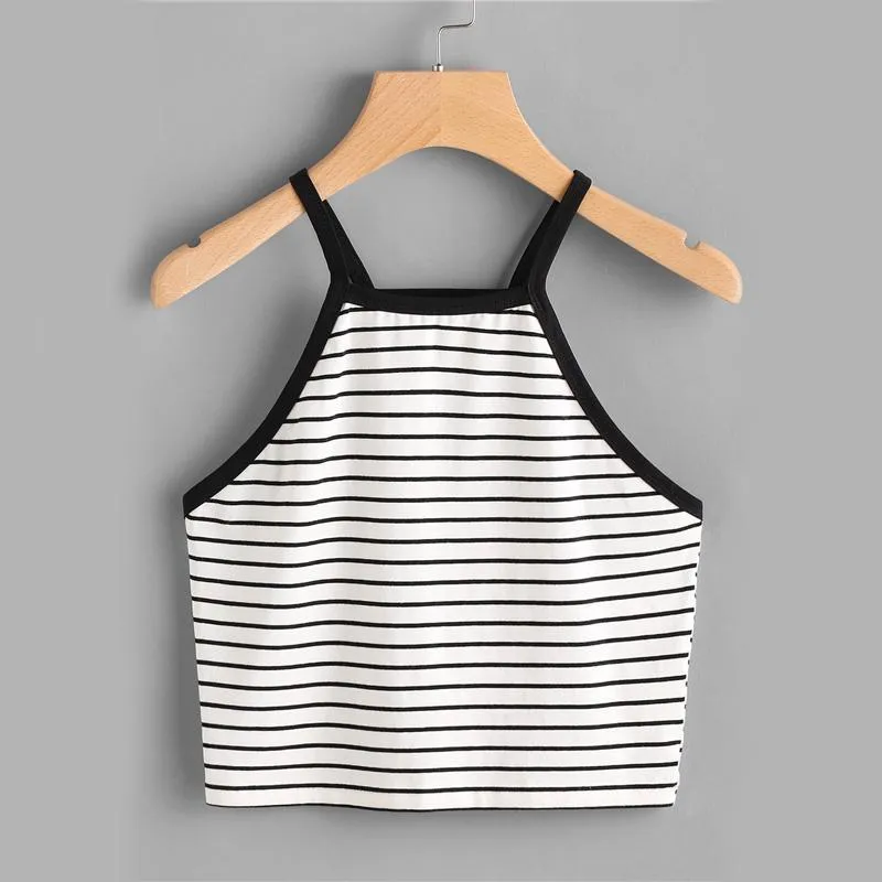 Striped Crop Tank Top