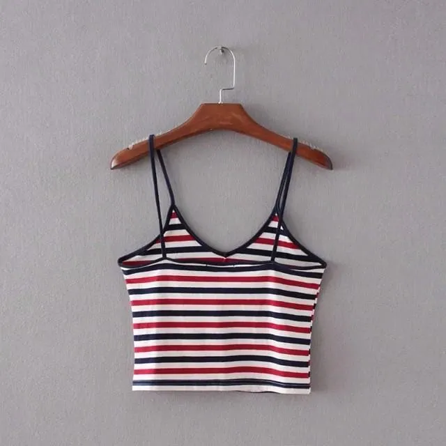 Striped Crop Tank Top