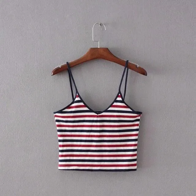 Striped Crop Tank Top