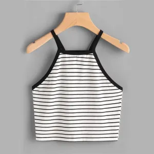 Striped Crop Tank Top