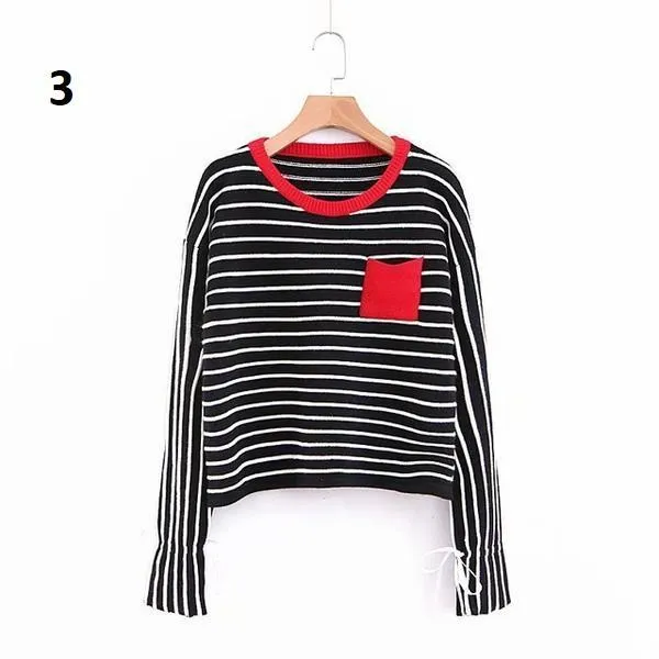 Striped Flare Sleeve Sweater