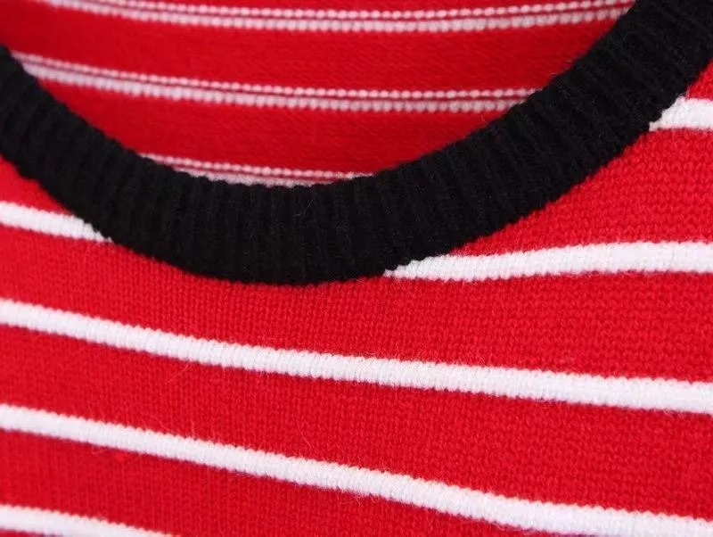Striped Flare Sleeve Sweater