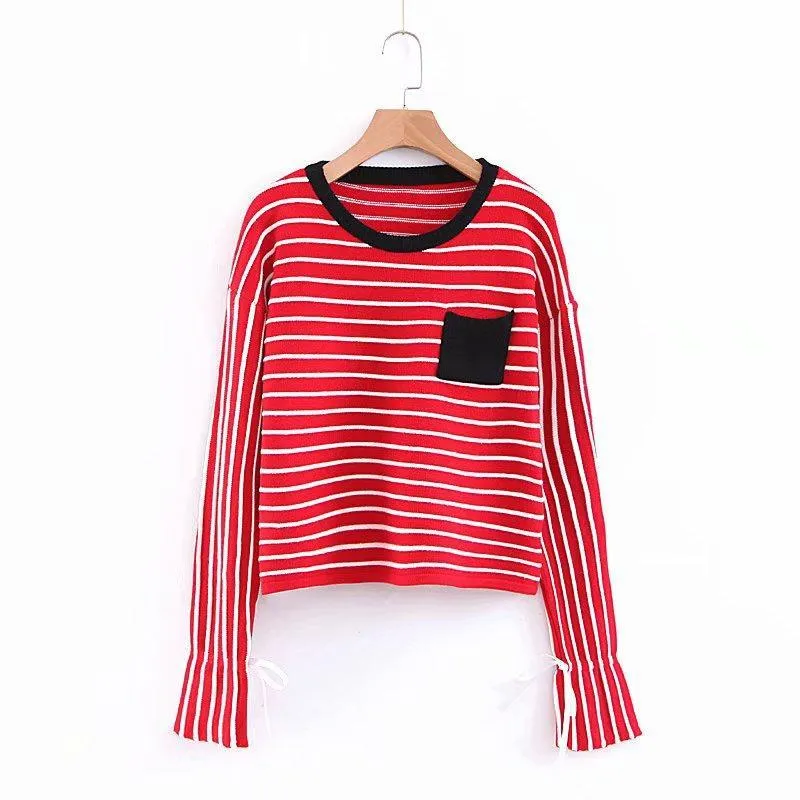 Striped Flare Sleeve Sweater