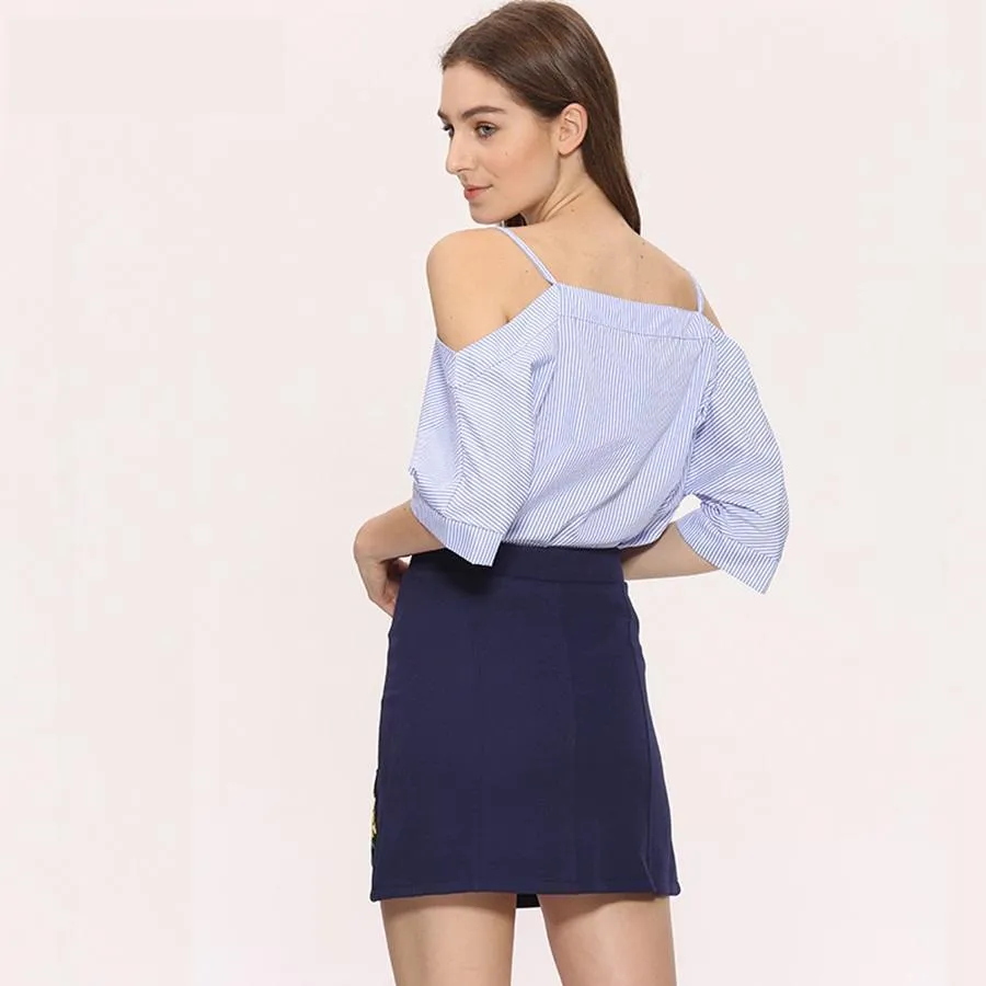Striped Off-Shoulder