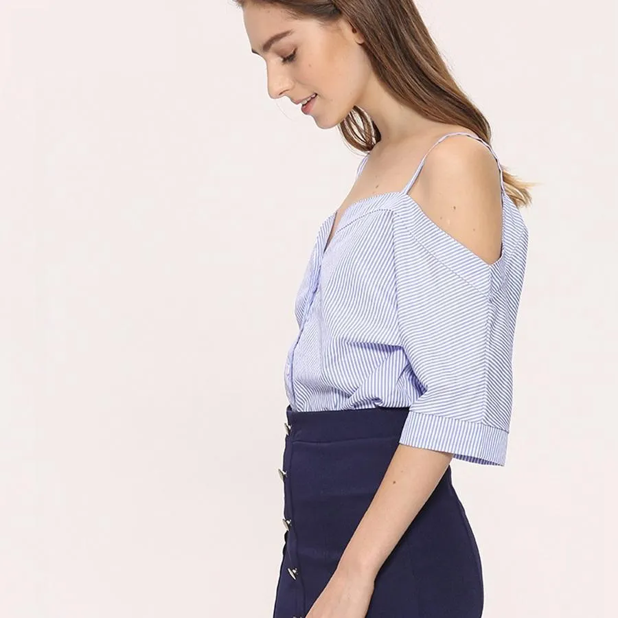 Striped Off-Shoulder
