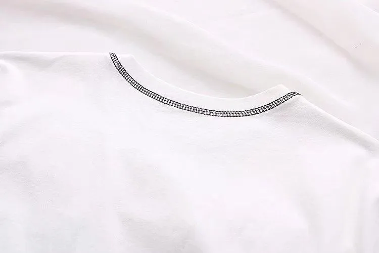 Striped Patchwork Crop T-Shirt