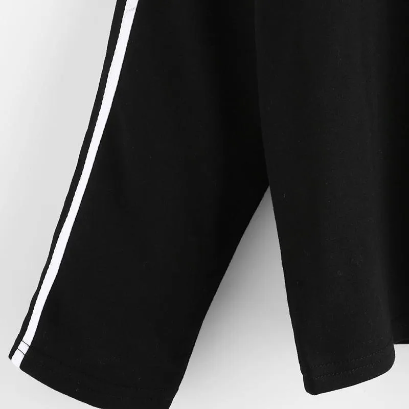 Striped Stand Collar Sweatshirt