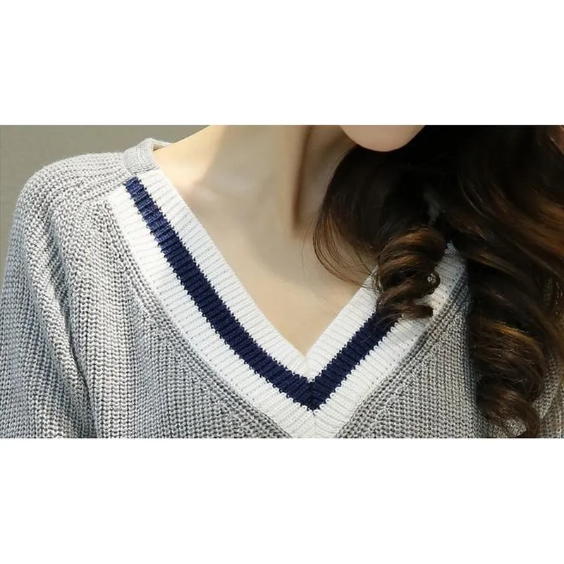 Striped V-Neck Sweater