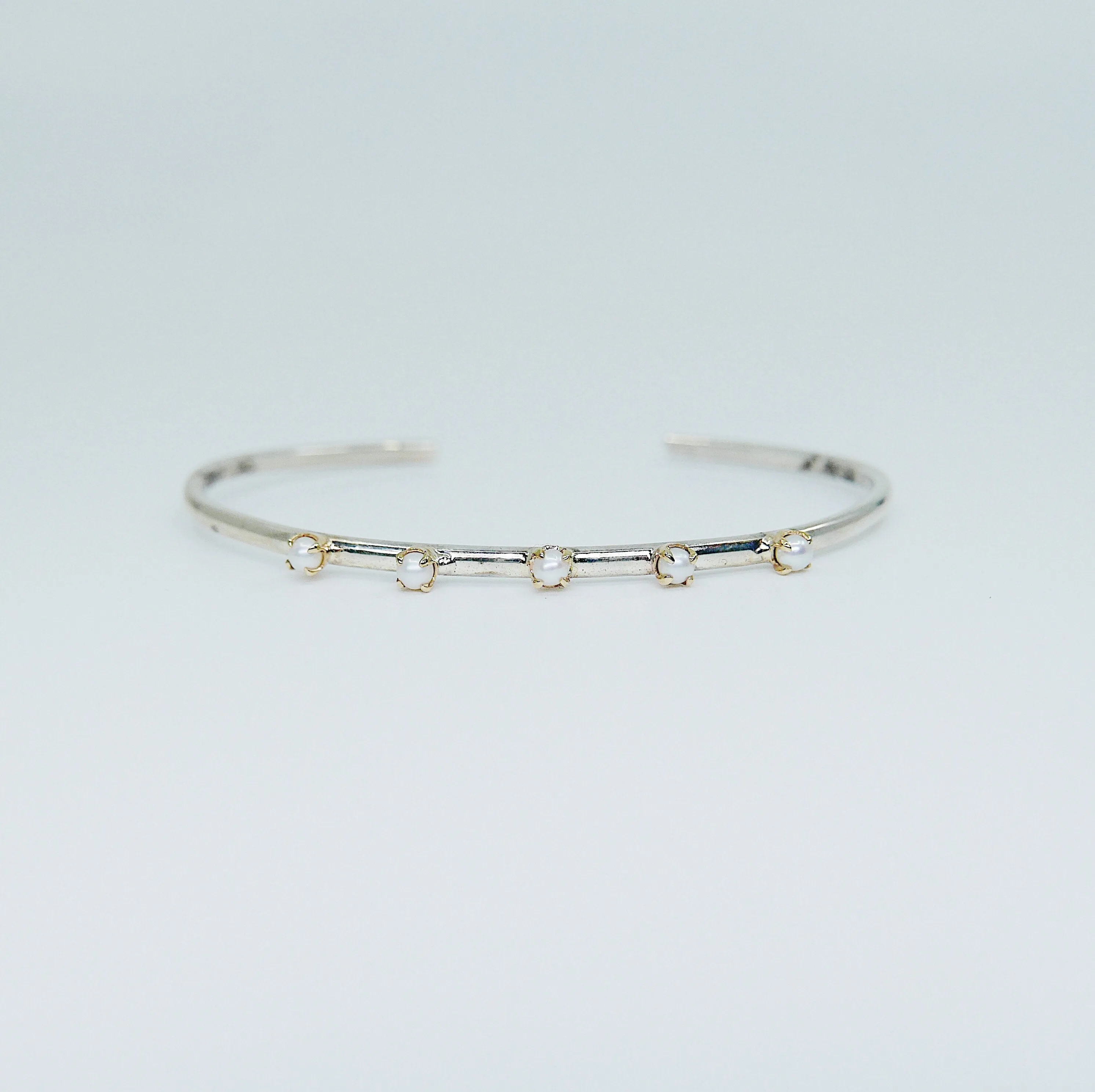 Studded Pearl Cuff Bracelet