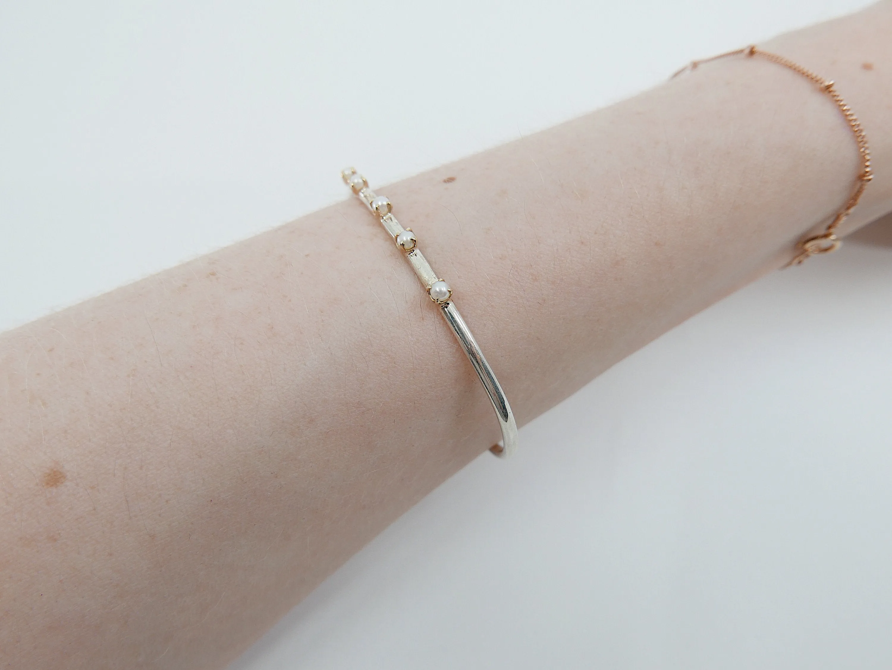 Studded Pearl Cuff Bracelet