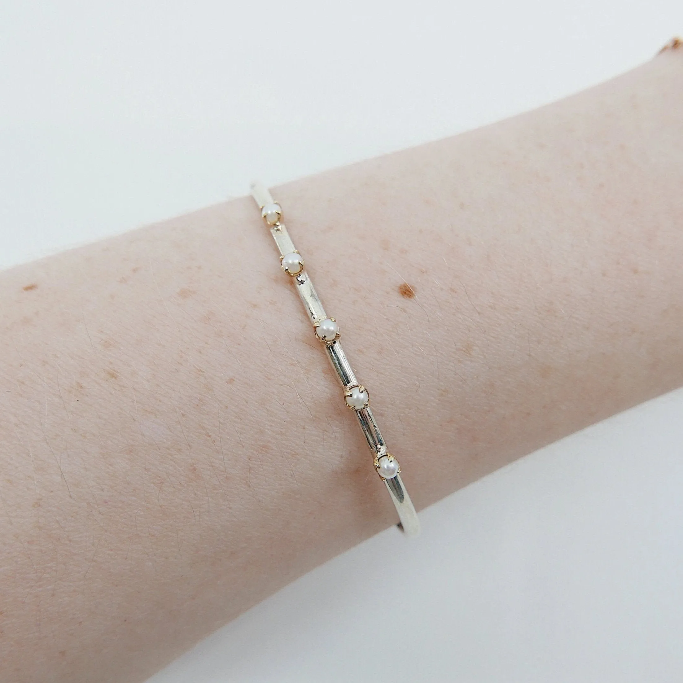 Studded Pearl Cuff Bracelet