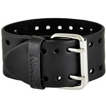 Sully Black/White Watch with Perforated Black Leather Cuff
