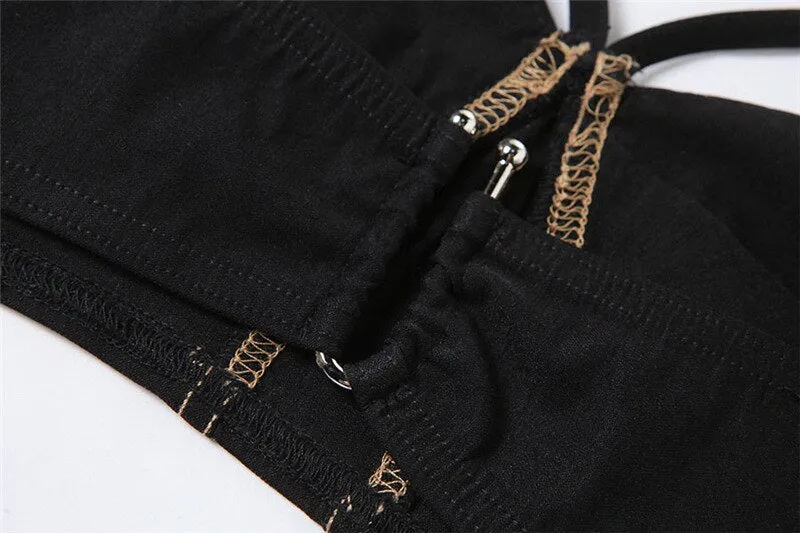 Summer black suspender women's blouse