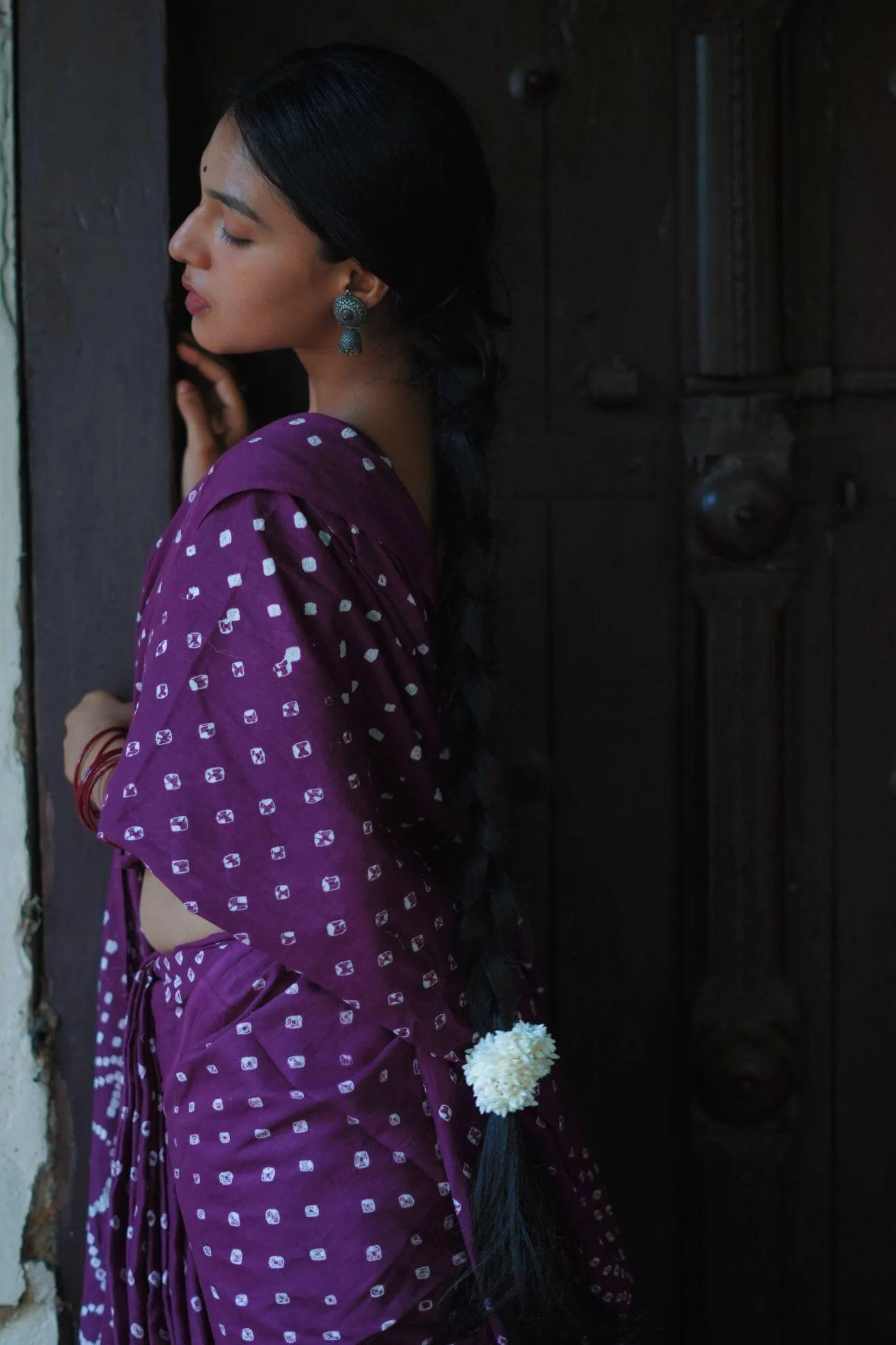 Summer collection sarees - Basant - Bandhani purple saree