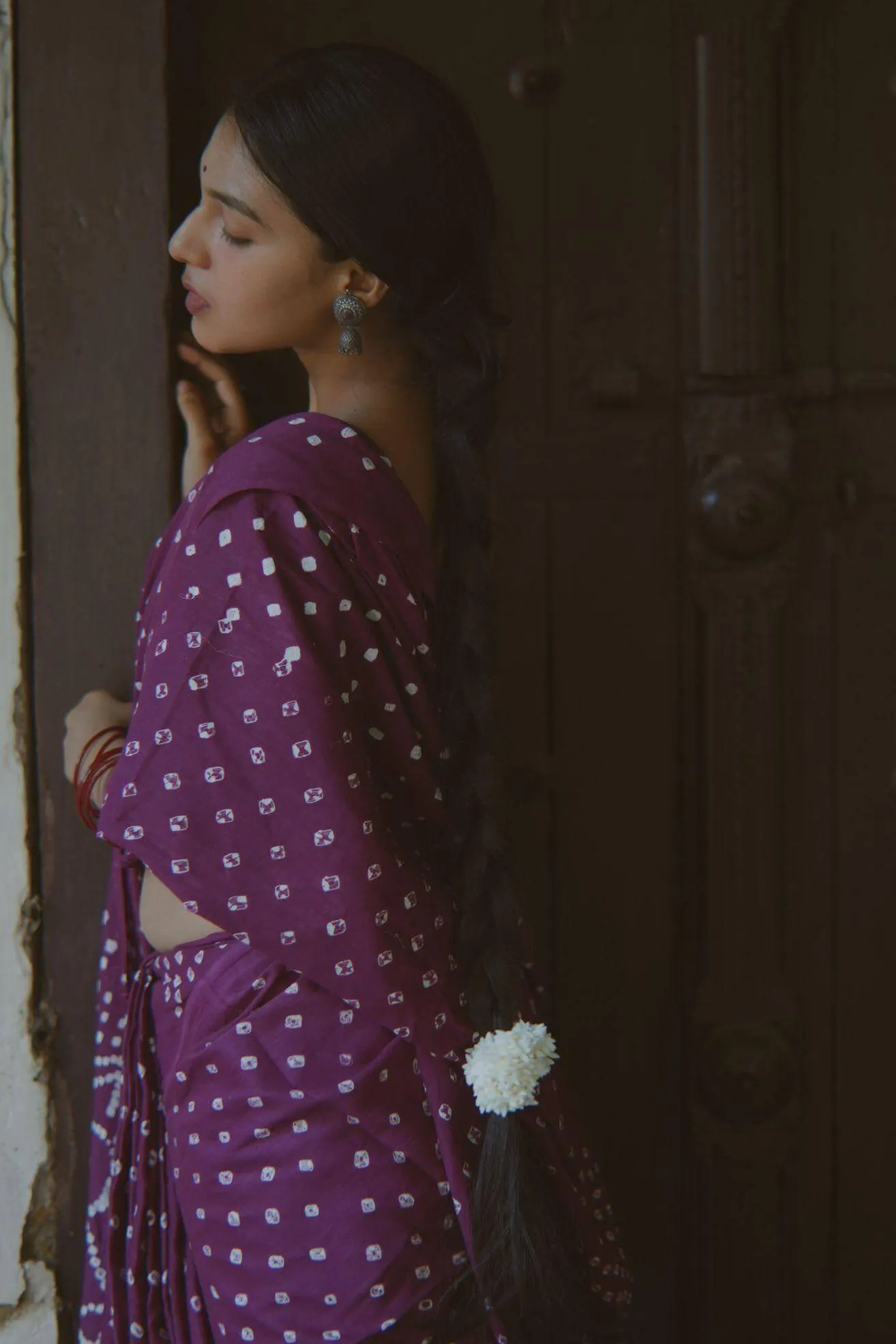 Summer collection sarees - Basant - Bandhani purple saree