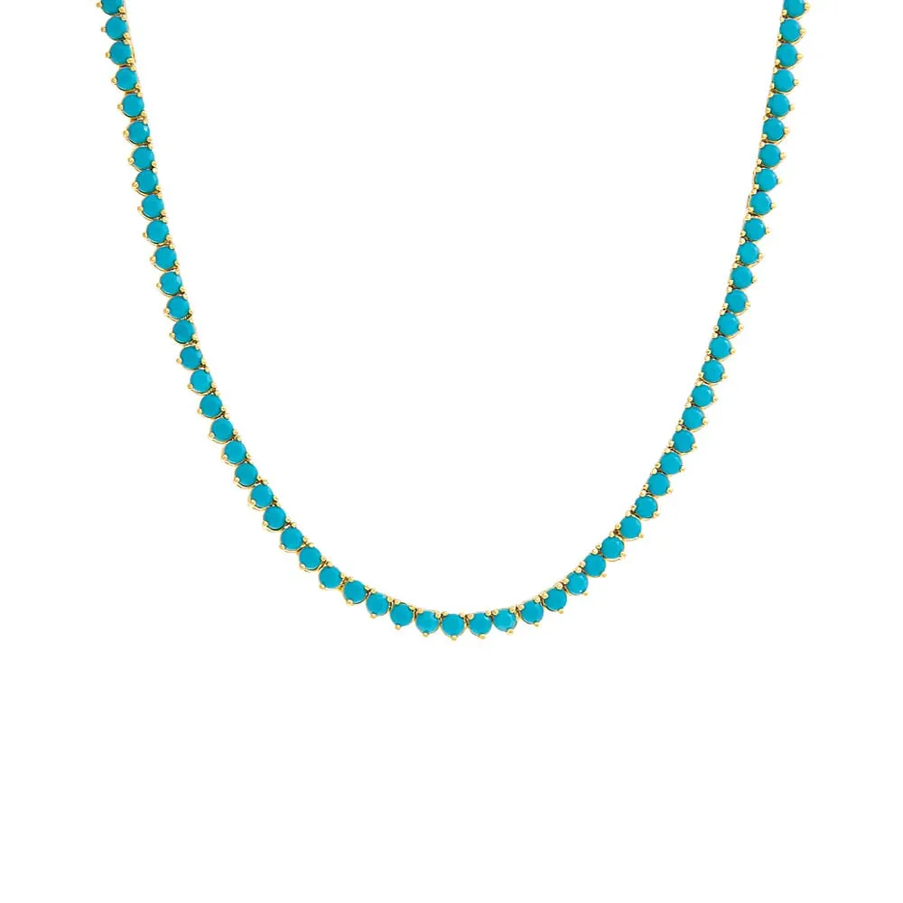 Summer Colored Three Prong Tennis Necklace