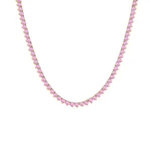 Summer Colored Three Prong Tennis Necklace