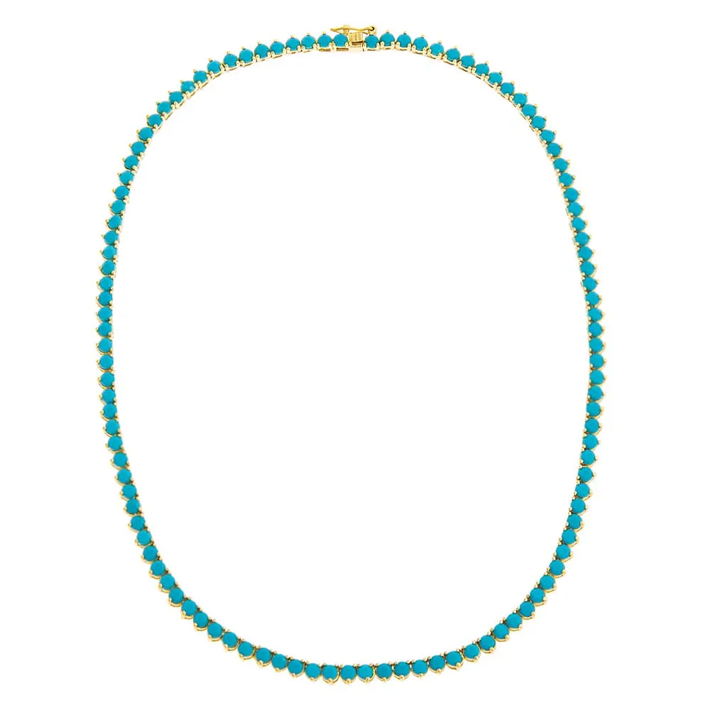 Summer Colored Three Prong Tennis Necklace