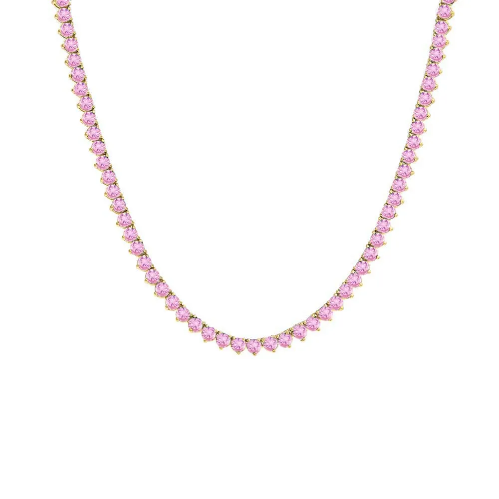 Summer Colored Three Prong Tennis Necklace
