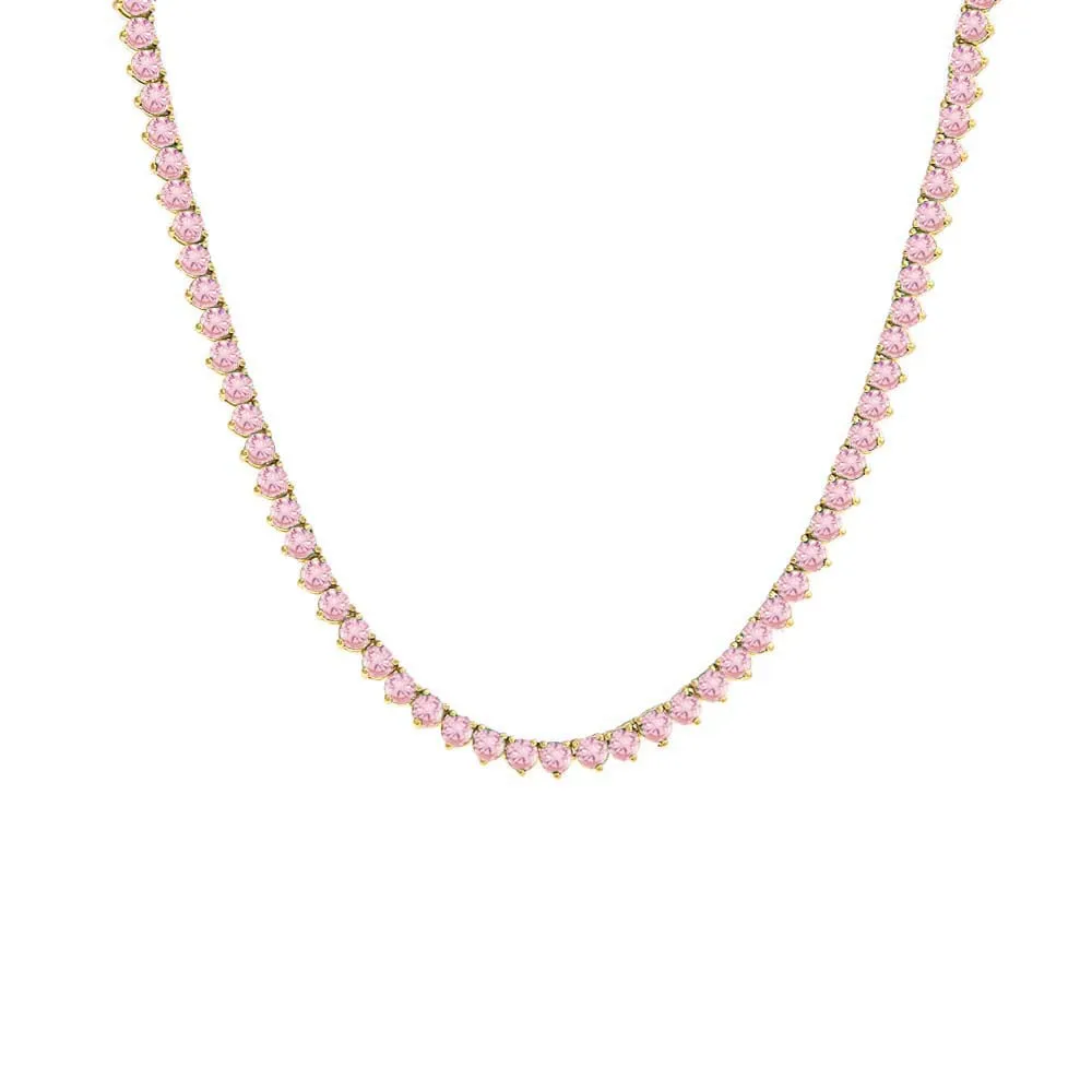 Summer Colored Three Prong Tennis Necklace