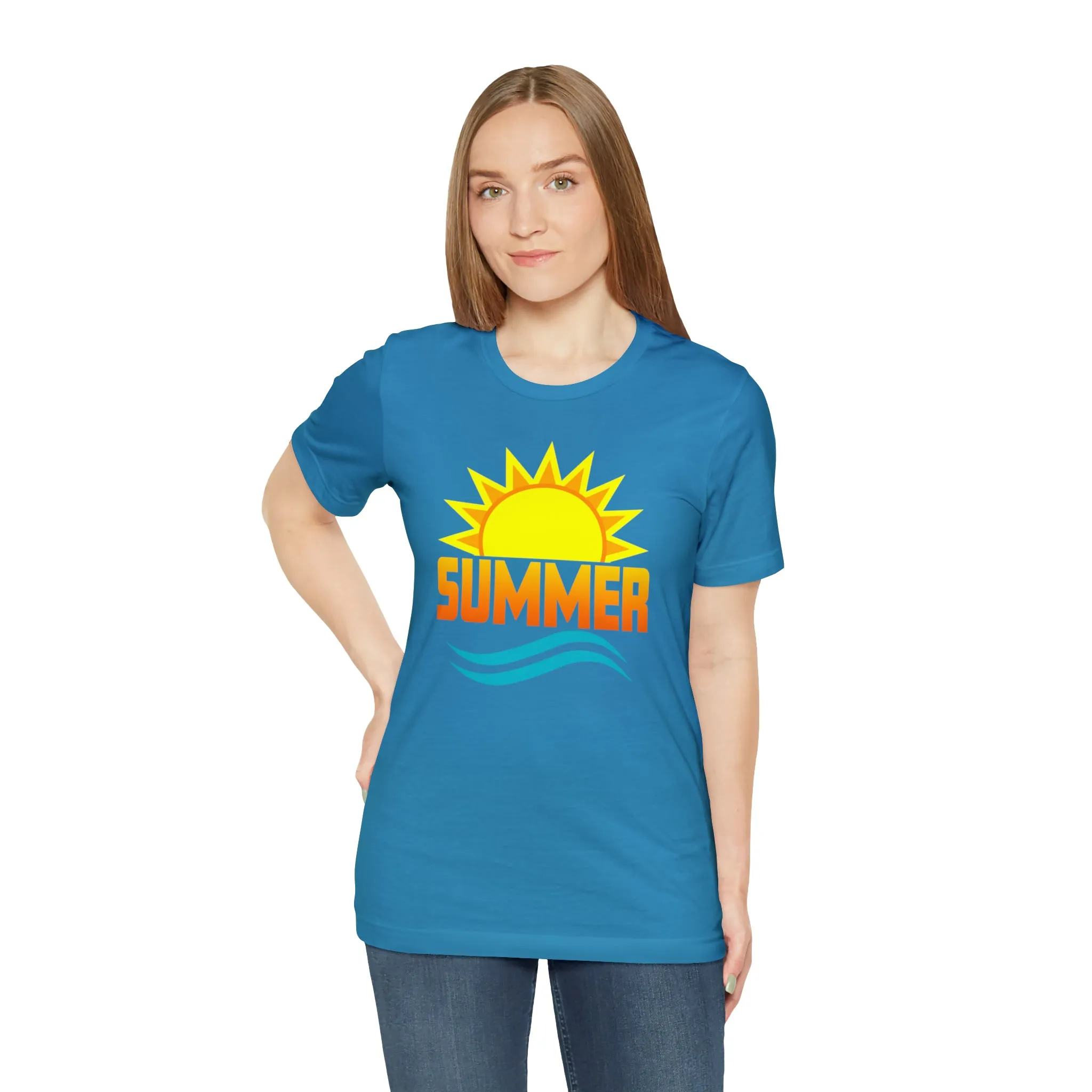 Summer Sunshine Short Sleeve T-Shirt, Summer Waves Tee
