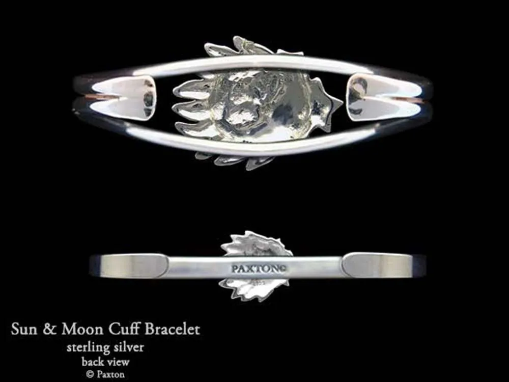 Sun Moon Cuff Bracelet Sterling Silver