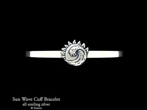 Sun Wave Cuff Bracelet Sterling Silver