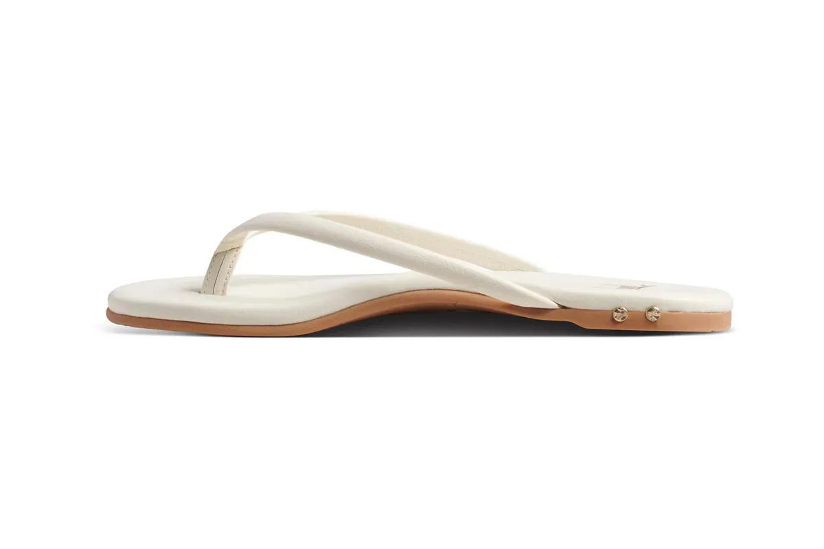 Sunbeam Leather Flip Flop Sandal in Vanilla